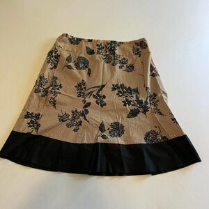 Floral A-line Skirt  Black Tank Checkered pattern blue flowers 14